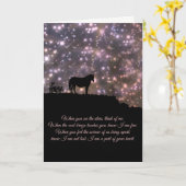 美しい馬および詩の悔やみや弔慰カード カード (黄色い花)