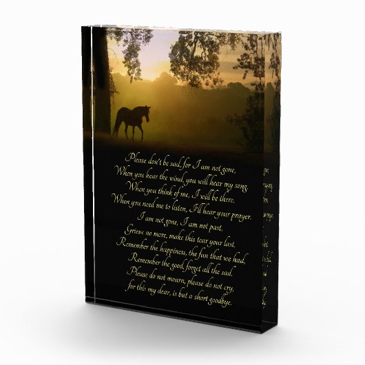 美しい馬とオークの木の記念碑 フォトブロック (右)