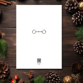 美しい馬とホリーウィンターホリデークリスマス カード