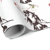 美しい馬とホリーウィンターホリデークリスマス ラッピングペーパー (ロールコーナー)