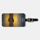 美しい馬とライダーのビーチ ラゲッジタグ (正面横)