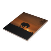 美しい馬と南西の夕日 タイル (側面)