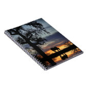 美しい馬と夕日の水 ノートブック (右側)