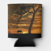 美しい馬と木の居心地の良いカップ 缶クーラー (正面)