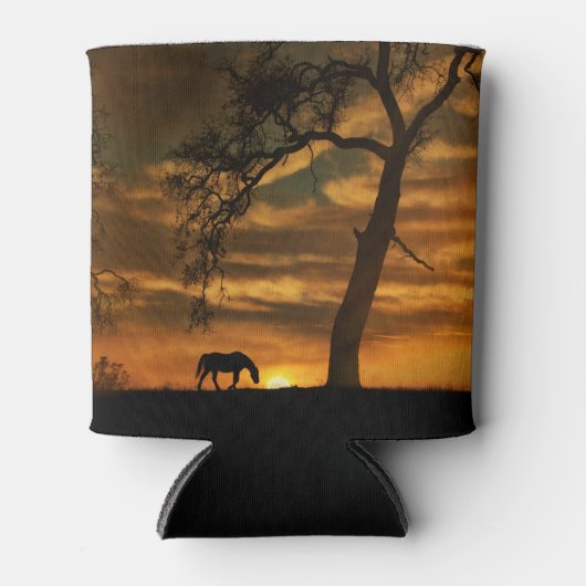 美しい馬と木の居心地の良いカップ 缶クーラー (正面)