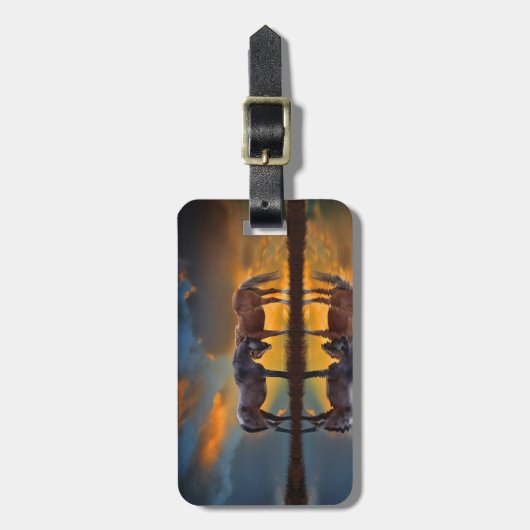 美しい馬と水 ラゲッジタグ (正面縦)