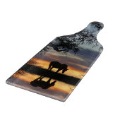 美しい馬と池 カッティングボード (角)