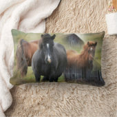 美しい馬と納素朴屋 ランバークッション (ブランケット)