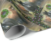 美しい馬と素朴納屋のクリスマス ラッピングペーパー (ロールコーナー)