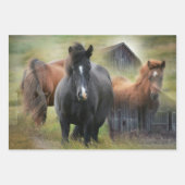 美しい馬と素朴納屋 ラッピングペーパーシート (正面)