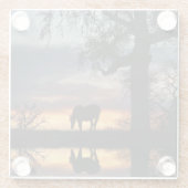 美しい馬と自然 ガラスコースター (裏面)