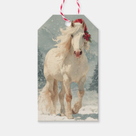 美しい馬のクリスマスギフトタグ ギフトタグ