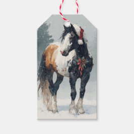 美しい馬のクリスマスギフトタグ ギフトタグ