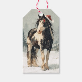 美しい馬のクリスマスギフトタグ ギフトタグ