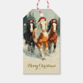 美しい馬のクリスマスギフトタグ ギフトタグ