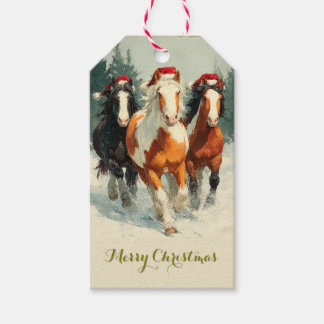 美しい馬のクリスマスギフトタグ ギフトタグ
