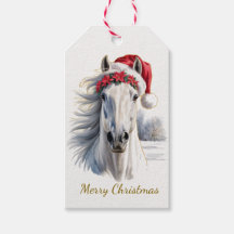 美しい馬のクリスマスギフトタグ