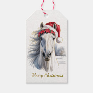 美しい馬のクリスマスギフトタグ ギフトタグ