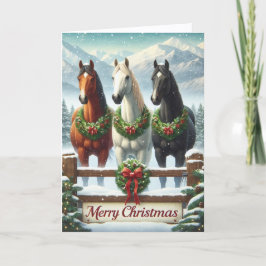 美しい馬のクリスマス シーズンカード