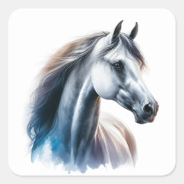 美しい馬のステッカー スクエアシール