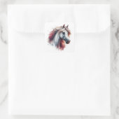 美しい馬のステッカー スクエアシール (バッグ)