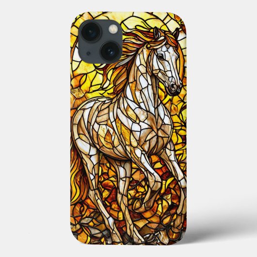 美しい馬のステンドグラス アート好きな馬好きのためのギフト Case-Mate iPhoneケース (裏面)