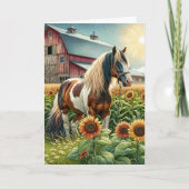 美しい馬のテーマ | ハッピーバースデー カード (正面)
