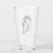美しい馬のデザイン飲みガラス タンブラーグラス (裏面)