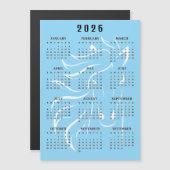 美しい馬のデザイン 2026年 カレンダー マグネットカード (正面/裏面)