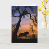 美しい馬のノートカード カード (黄色い花)