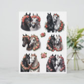 美しい馬のペアにピンクのバラの花輪 (スタンド正面)