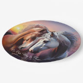 美しい馬のペア永遠の記念日 ペーパープレート (アングル)