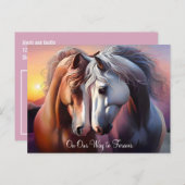 美しい馬のペア永遠の記念日 ポストカード (正面/裏面)
