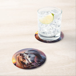 美しい馬のペア永遠の記念日 ラウンドペーパーコースター