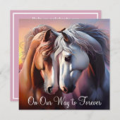美しい馬のペア永遠の記念日 招待状 (正面/裏面)
