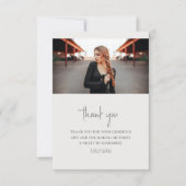 美しい馬のモダンスクリプトフォト誕生日フラット サンキューカード (正面)