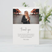 美しい馬のモダンスクリプトフォト誕生日フラット サンキューカード (スタンド正面)