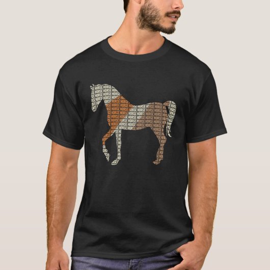 美しい馬のモチーフ Tシャツ (正面)