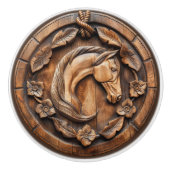 美しい馬のロープの花を刻んだ セラミックノブ (正面)