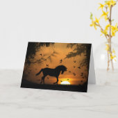 美しい馬の同情カード カード (黄色い花)