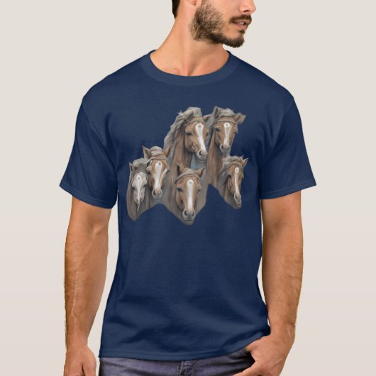 美しい馬の家族 Tシャツ (正面)