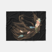 美しい馬の手描きアートのための動物愛好家 フリースブランケット (正面(横))