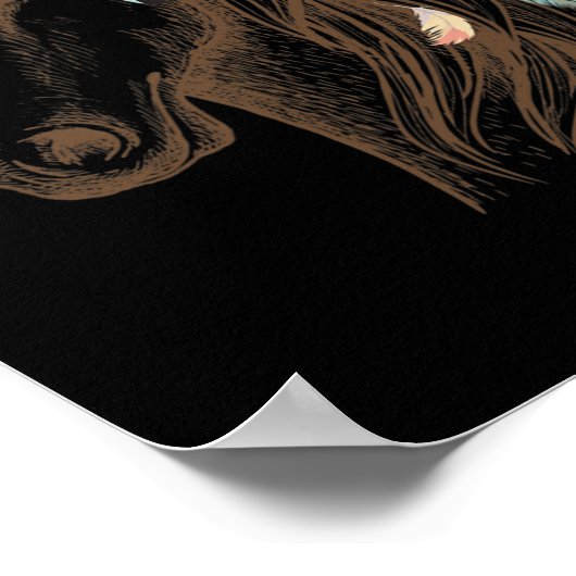 美しい馬の手描きアートのための動物愛好家 ポスター (角)