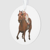 美しい馬の持ち主がレースにクラシック参加 オーナメント (正面)