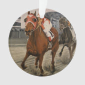 美しい馬の持ち主がレースにクラシック参加 オーナメント (正面)
