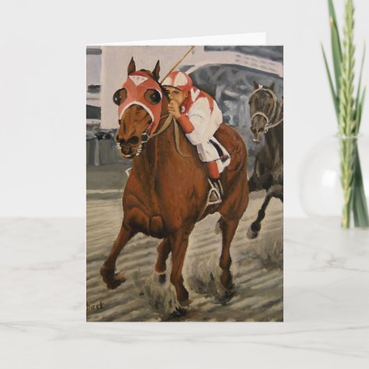 美しい馬の持ち主がレースにクラシック参加 カード (正面)