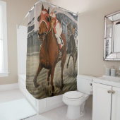 美しい馬の持ち主がレースにクラシック参加 シャワーカーテン (インサイチュ)