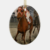 美しい馬の持ち主がレースにクラシック参加 セラミックオーナメント (右)