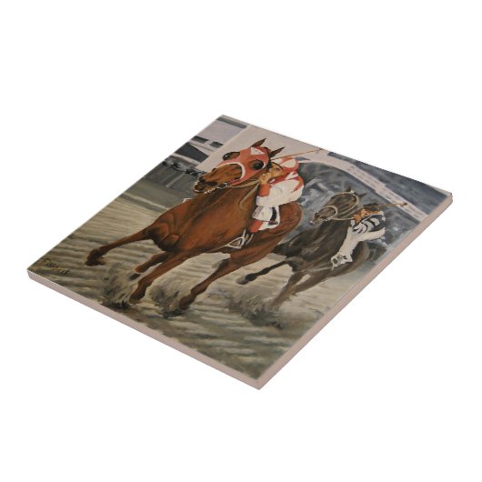 美しい馬の持ち主がレースにクラシック参加 タイル (側面)