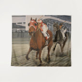 美しい馬の持ち主がレースにクラシック参加 タペストリー (正面(横))